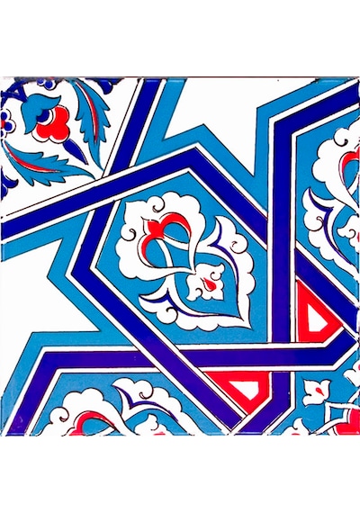 Armada Çini 20x20 Cm Ac 72 Selçuk Yıldızı Sarı Geometrik Çini Karo
