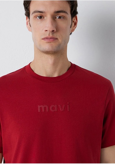 Mavi M0612732-89065 Mavi Logo Baskılı T-shirt Erkek Tişort KIrmızı