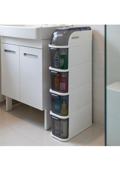 Pro Slim Tekerlekli Dolap, 4 Çekmeceli Banyo Mutfak Organizer, 95x20x38.5 Cm Kahverengi Ve Beyaz Pro Slim Tekerlekli Dolap, 4 Çekmeceli Banyo Mutfak Organizer, 95x20x38.5 Cm Kahverengi Ve Beyaz