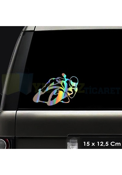 Yanlayan Motor Hologram Motosiklet Oto Sticker Çıkartma Etiket