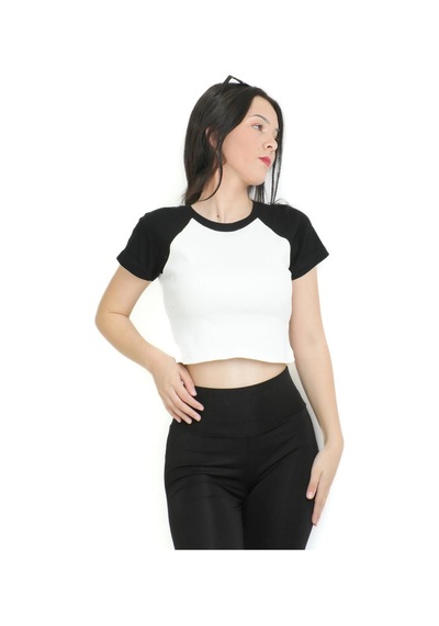 Tarzsokak Crop Yaka Patlı Reglan Kol Beyaz