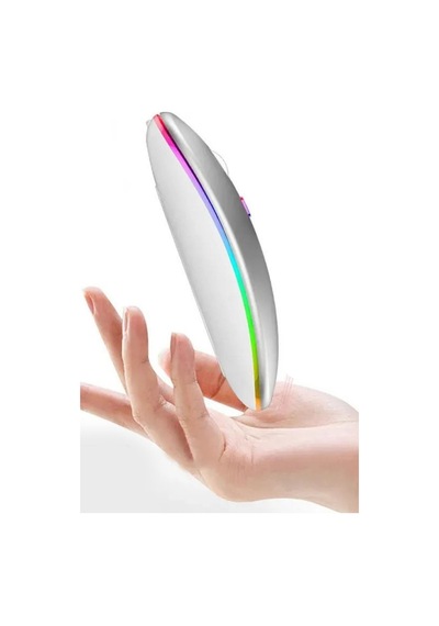 Şarjlı Rgb Işıklı Çift Modlu Kablosuz Mouse, Laptop, Tablet, Telefon, Tv Uyumlu Mouse Sessiz Diğer