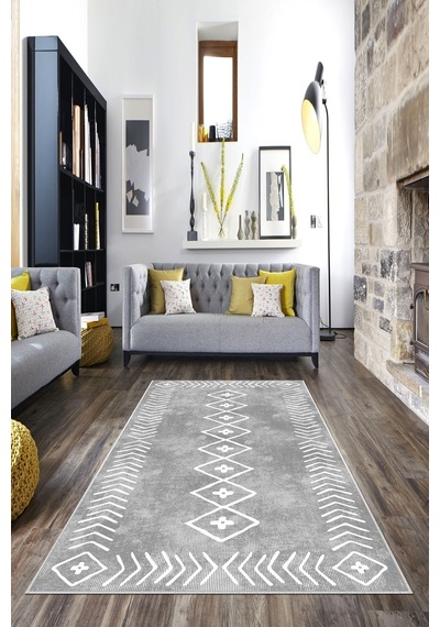 West Home Dijital Baskı Yıkanabilir Kaymaz Taban Leke Tutmaz Mutfak Halısı Salon Halısı Ve Yolluk Wh 375 Grey