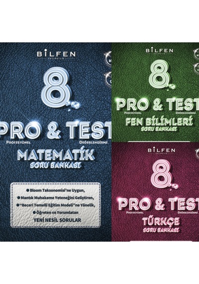 BilFen Yayıncılık 8. Sınıf Matematik Fen Türkçe Pro Test Soru