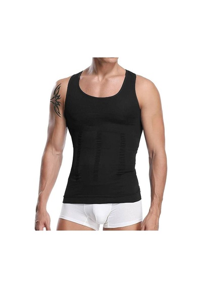 Ff Fit Form Giyim Jineko Premium Erkek Atlet Korse Bel Göğüs Göbek Toparlayıcı Siyah