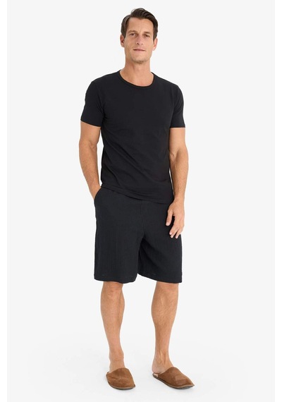 DeFacto Slim Fit Dar Kesim Bisiklet Yaka Kısa Kollu Üst L4885AZ25SPBK27