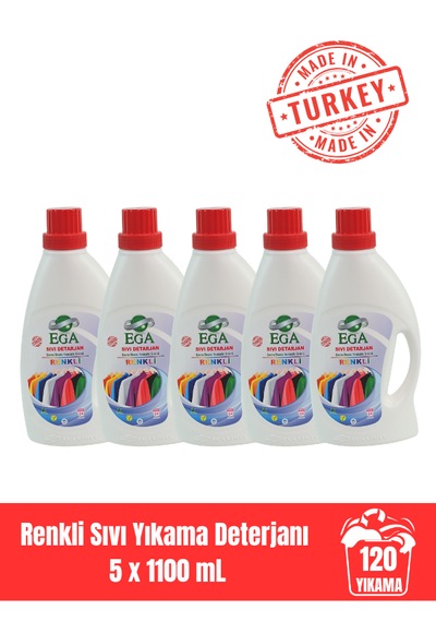 Renkli Sıvı Yıkama Deterjanı 5x 1100 Ml 5 L