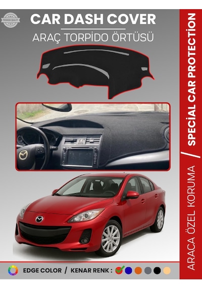 Mazda 3 2009-2013 Torpido Örtüsü Panel Halısı Koruma Torpido Koruma Araca Özel Kaymaz Kolay Montaj - 597 Stiloto
