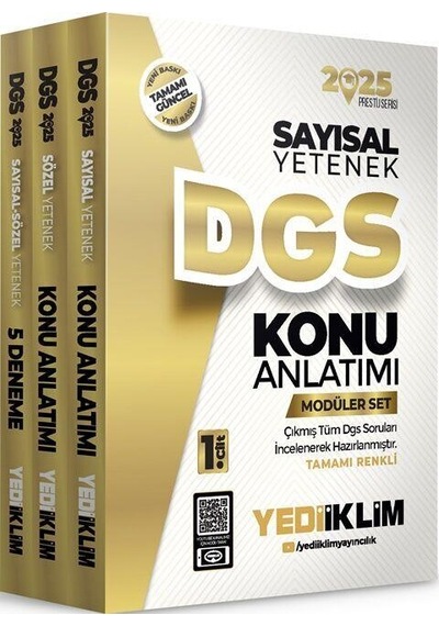 Yediiklim Yayınları 2025 Dgs Konu Anlatımlı Modüler Set