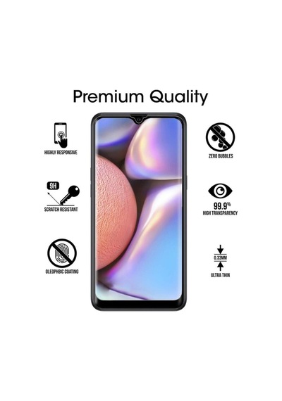 Samsung Galaxy Uyumlu A10s Tam Kaplayan Temperli Cam Ekran Koruyucu Siyah
