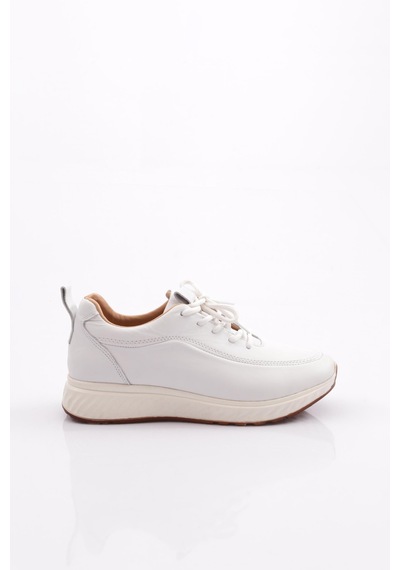 Dgn 444 Kadin Kalin Taban Sneakers Ayakkabi Beyaz