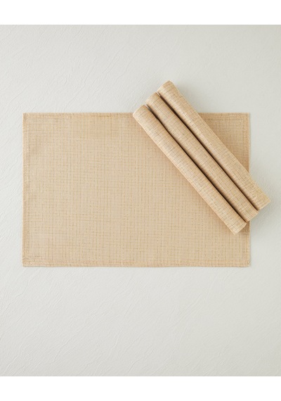 Soft Glow Polyester 4'lü Amerikan Servis 30x45 Cm Gold