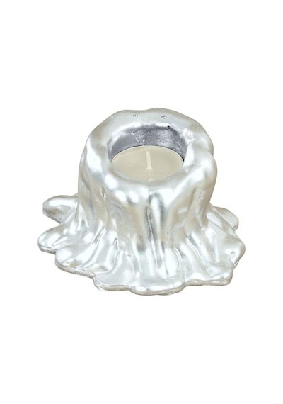 Mumluk Şamdan Tealight Mum Uyumlu Küçük Erimiş Mum Model - Gümüş