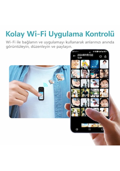 2.7k Ultra Hd Mini Aksiyon Kamera Manyetik Tasarım Döner Lens Wi-fi Uygulama Destekli