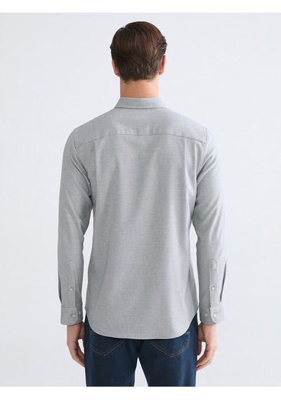 Lcwaıkıkı Classic Gri Regular Fit Armürlü Erkek Gömlek