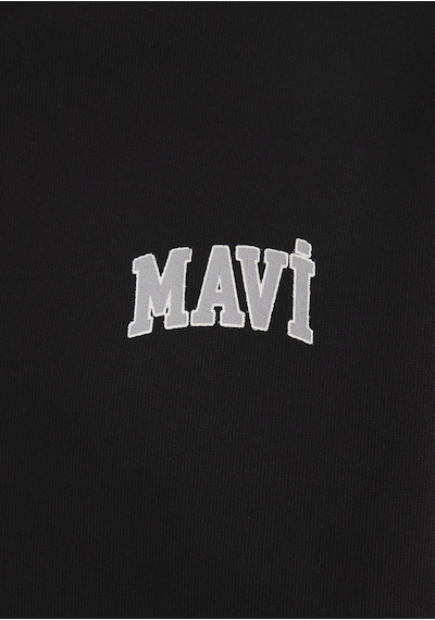 Mavi - Mavi Logo Baskılı Kapüşonlu Fermuarlı Siyah Sweatshirt 1s10178-900 Siyah