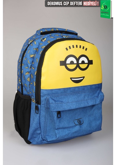 X Dekomus , Lisanslı Minions Banana Mood Collection Büyük Boy Okul Çantası Altın