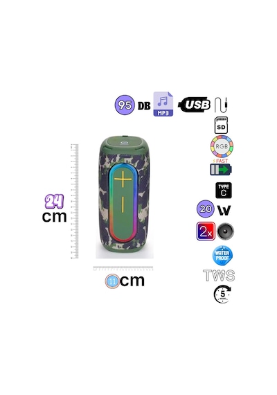 Hepu Hp-s01 20w Taşınabilir Kablosuz Bluetooth Hoparlör