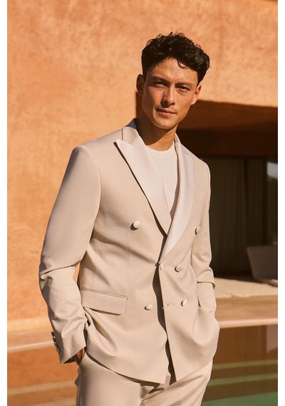 Ac&Co / Altınyıldız Classics Erkek Bej Slim Fit Dar Kesim Kırlangıç Yaka Örme Smokin Takım Bej Ac&Co / Altınyıldız Classics Erkek Bej Slim Fit Dar Kesim Kırlangıç Yaka Örme Smokin Takım Bej