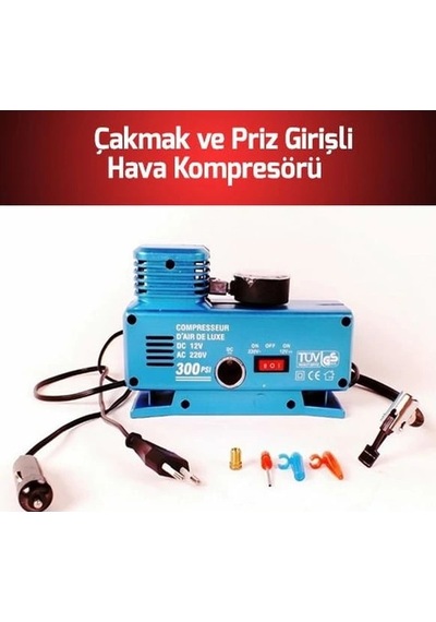 220 Volt-12 Volt 250 Psi Geniş Uygulama Yelpazesi Kompresör Lastik Hava Şişirme Oto Pompası Lisinya St