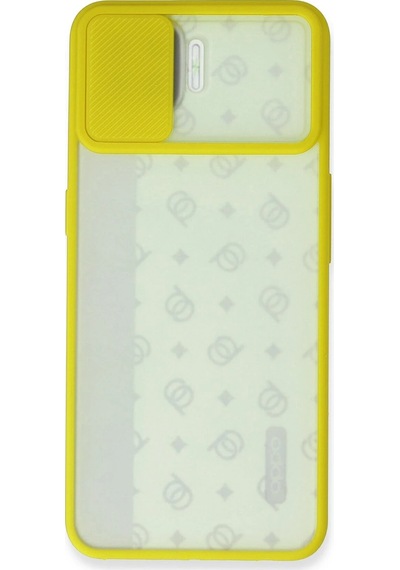 Newface Oppo Reno 4 Lite Kılıf Palm Buzlu Kamera Sürgülü Silikon Glblseme - 26 - Sarı