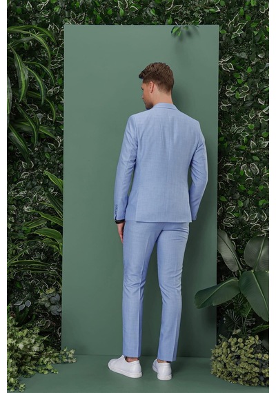 Efor Tk 872 Slim Fit Mavi Klasik Takım Elbise Mavi