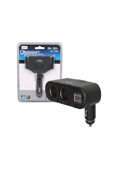 Olesson 1652 12-24v Çift Usb Girişli 100w 2'li Araç Çakmak Çoklayıcı
