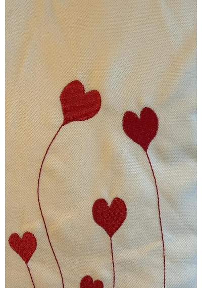 Kalpli Lüx Nakışlı Keten Kırlent Kılıfı 45x45 Cm Kırmızı