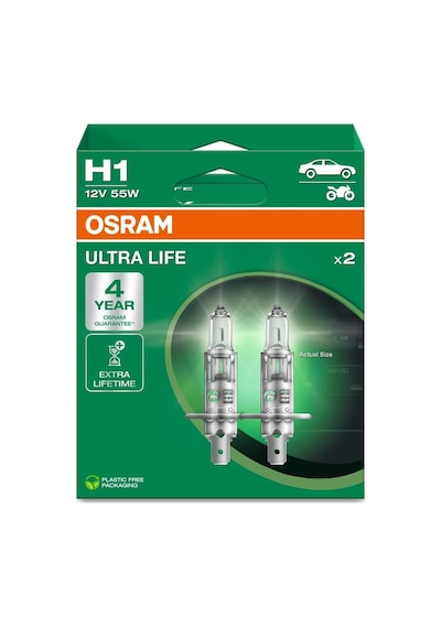 Osram Ampul H1 Ult 55w 12v P14.5s5x2boxtrqr2 Ultralife 64150ult-hcb - 64150ult-hcb