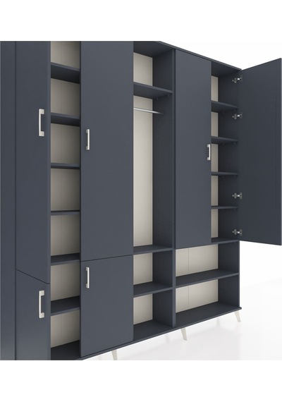 Arges Dolap 15 Raflı 5 Kapaklı Tek Askılı 220x30x243 Antrasit-antrasit/antrasit Antrasıt/antrasıt Arges Dolap 15 Raflı 5 Kapaklı Tek Askılı 220x30x243 Antrasit-antrasit/antrasit Antrasıt/antrasıt