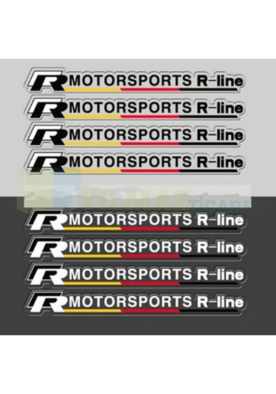 Volkswagen R Line Motorsport Ayna Kapı Kolu Jant Oto Sticker 4 Ad