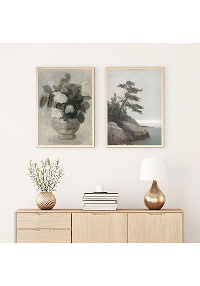 Huhuli Ahşap Çerçeveli 2 Li Modern Tablo Huhu275