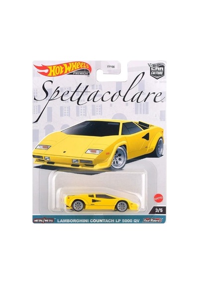 Hot Wheels Premium Spettacolare Lamborghini Countach Lp 5000 Qv 1:64 Model Araba Sarı
