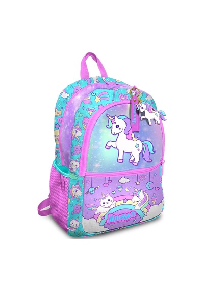 Simli Unicorn Desenli Kız Çocuk İlkokul Sırt Çantası 1007 Çok Renkli