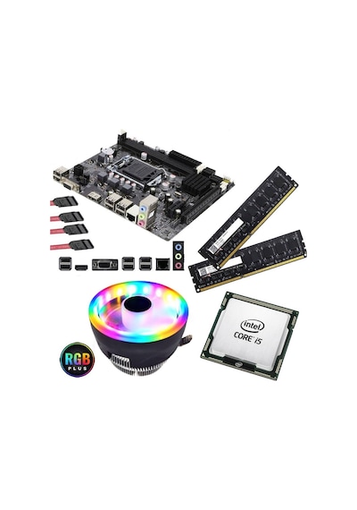 J-Tech İ5-2400 İşemci + Turbox H61 1155 Pin Anakart  + 16 GB Ram + Rgb CPU Fan Bundle Set