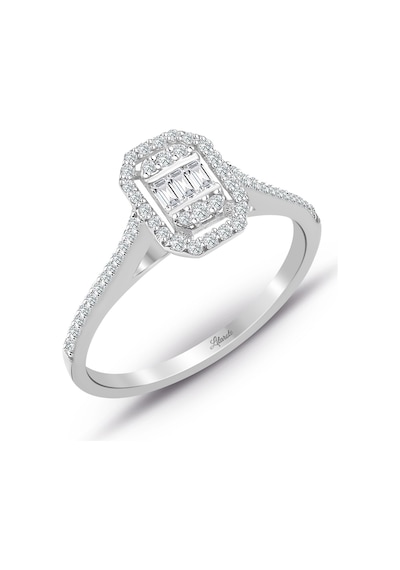 Modern Tasarım 0.25 Ct Baget Kare Tektaş Yüzük