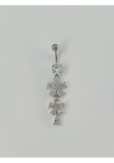 Çiçek Detaylı Sallantılı Göbek Piercing Çok Renkli 24865512
