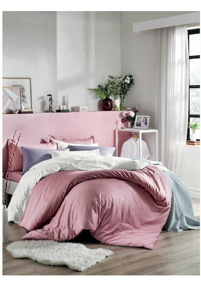 Linens Mix&match Pamuk Saten Çift Kişilik Nevresim Kılıfı Ekru