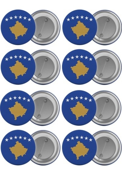 Kosova Bayrağı Çanta Rozeti Seti 8 Adet En Büyük Boy 5.8Cm Iğneli