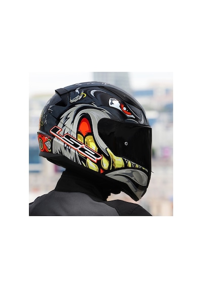 Siyah Cam + Ls2 Rapid 2 Spox Motosiklet Kaskı Gri