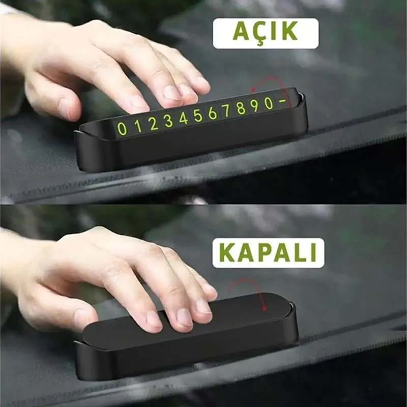 Gizlenebilir Araç Park Numaratörü - Torpido Üstü Telefon Numaralığı