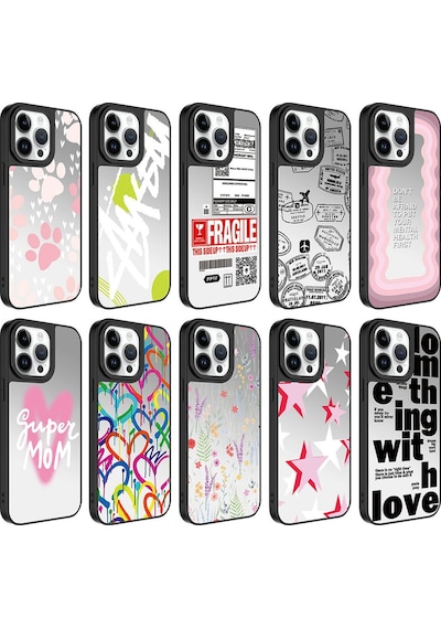 Apple Uyumlu iPhone 14 Pro Aynalı Desenli Kamera Korumalı Parlak Csk Zore Mirror Kılıf-fragile