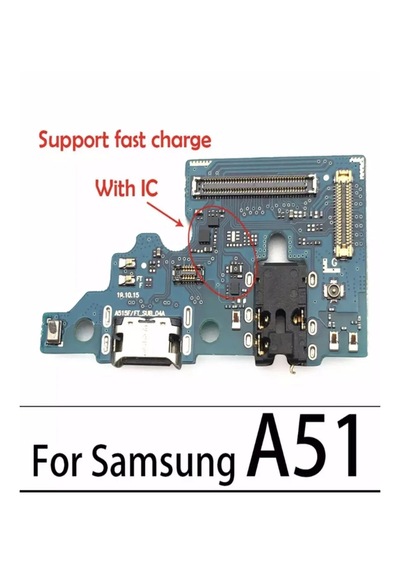 Samsung Uyumlu A51 Mikrofonlu Şarj Soketi Bordu Anten Soket