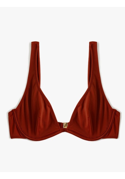 Koton Balenli Bikini Üstü Astarlı Arkası Kopça Kapamalı Kahverengi 4sak10260mm