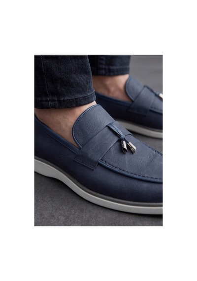 Crc Ayakkabı Handmade Lacivert Leather Men's Oxford - Executive Elite Seri