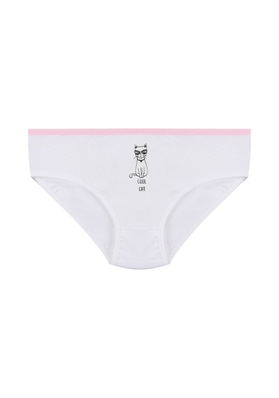 Kız Çocuk 6'lı Sevimli Fare Desenli Slip 1054 Beyaz