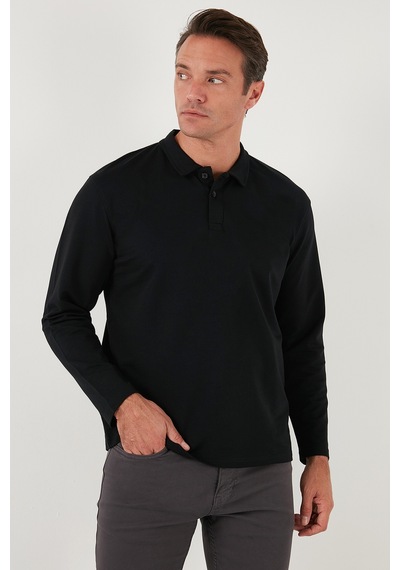 Buratti Streç Pamuklu Regular Fit Düğmeli Polo Yaka Erkek Sweat 5905727 Siyah Buratti Streç Pamuklu Regular Fit Düğmeli Polo Yaka Erkek Sweat 5905727 Siyah