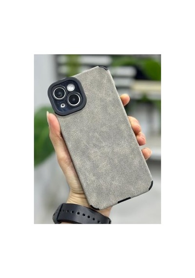 Apple Uyumlu iPhone 14 İle Uyumlu Alcantara Tasarımlı Esnek Silikon Kılıf Diğer