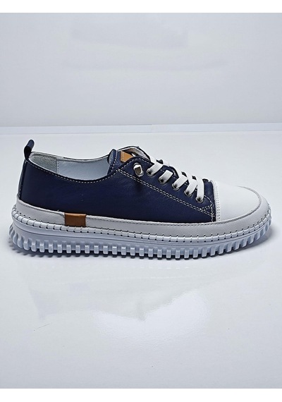 Cem Pekşen Be Fast One C-120 Kadın Günlük Deri Comfort Sneaker Beyaz - Lacivert