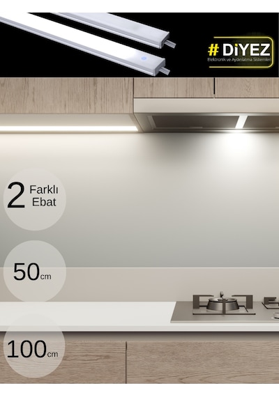 Dekoratif Mutfak Tezgah Üstü Led Lineer 100cm 3000k Gün Işığı